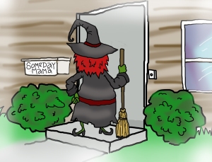 witch door cartoon